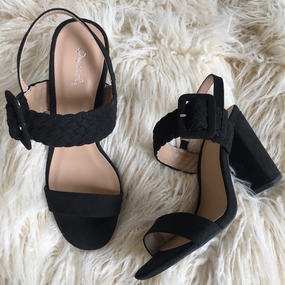 sid+allie Shoes - NEW! Strappy Braided Heel Sandal Black